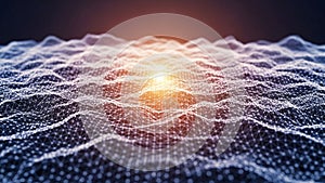 Undulating grid like mesh surface composed of interconnected points