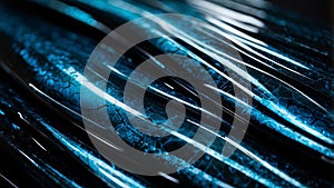 Glowing Metallic Glass Waves in Dark Space