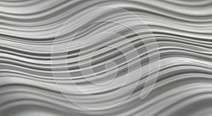 Undulating silver waves create a dynamic, abstract pattern. The smooth, reflective