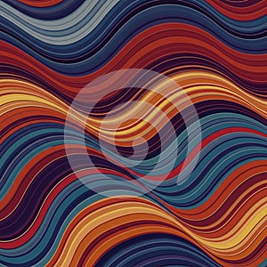 Undulating waves of color create a seamless pattern with bold, dynamic lines. The