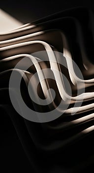 Undulating waves of fabric create a dramatic interplay of light and shadow. The folds, rich in