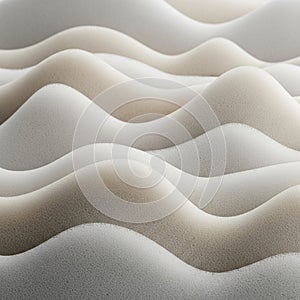 Undulating waves of foam create a pattern resembling gentle, rolling hills. The foam