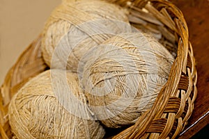 Undyed handspun yarn in skeins