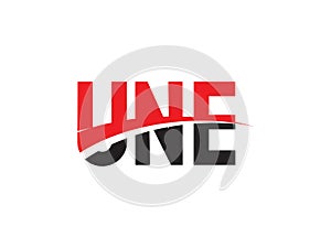 UNE Letter Initial Logo Design Vector Illustration photo