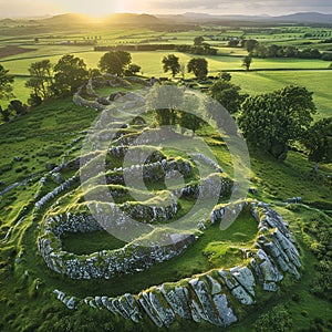 Unearth the hidden gems of Celtic history through an innovative aerial exploration Infuse the lush green landscapes with a touch photo