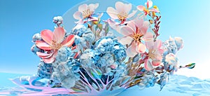 Unearthly Flowers, fantastic concept, photo realistic illustration, generative ai