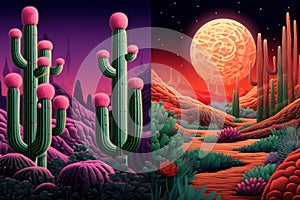 Unearthly Surreal cactus. Generate Ai