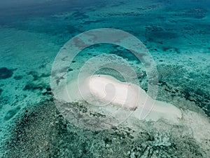 Unedited aerial view of naked island, Siargao, Philippines