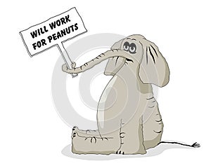 Unemployed Elephant Cartoon