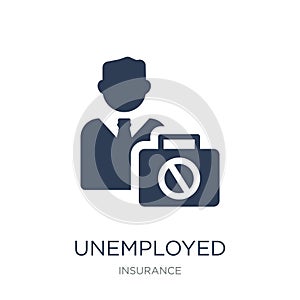 Unemployed icon. Trendy flat vector Unemployed icon on white background from Insurance collection photo