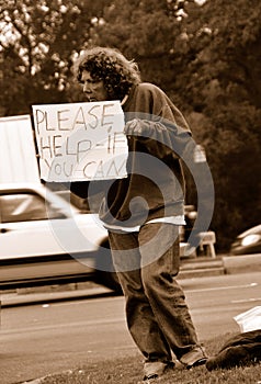 Unemployed Person Asking for Help photo