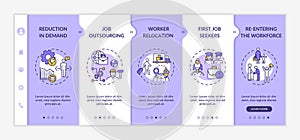 Unemployment causes onboarding vector template