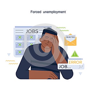 Unemployment concept. Social problem of occupancy, job offer