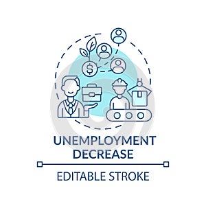Unemployment decrease concept icon
