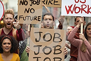 Unemployment strike and protest