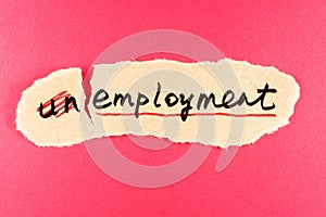 Unemployment to employment photo