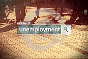 Unemployment web search bar glossary term