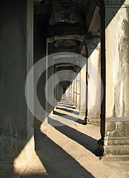 Unending gallery at Angkor Wat, Cambodia