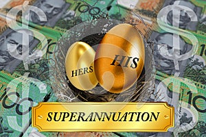 Unequal superannuation for men and women concept