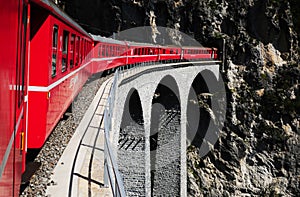 Unesco train trip over the Landwater-Bridge near Tiefencastle in photo