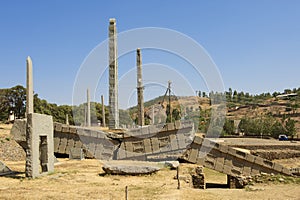 UNESCO World Heritage obelisks of Axum, Ethiopia.