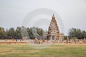 UNESCO world heritage Shore temple, world heritage site in Mahabalipuram,South India, Tamil Nadu, Mahabalipuram