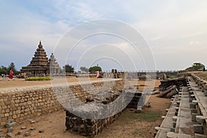 UNESCO world heritage Shore temple, world heritage site in Mahabalipuram,South India, Tamil Nadu, Mahabalipuram