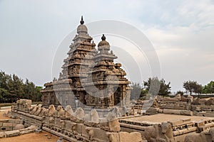 UNESCO world heritage Shore temple, world heritage site in Mahabalipuram,South India, Tamil Nadu, Mahabalipuram