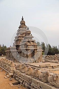 UNESCO world heritage Shore temple, world heritage site in Mahabalipuram,South India, Tamil Nadu, Mahabalipuram