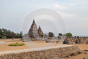 UNESCO world heritage Shore temple, world heritage site in Mahabalipuram,South India, Tamil Nadu, Mahabalipuram