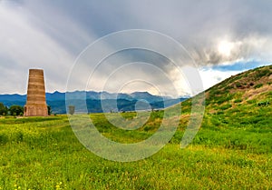 UNESCO World Heritage Site Burana Tower in Balasagun, Kyrgyzstan