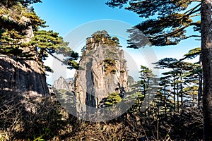 UNESCO World Heritage Site Natural beautiful landscape of Huangshan mountain scenery  Yellow mountain  in Anhui CHINA, It is a