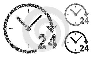 Uneven 24 Hours Clock Icon Collage
