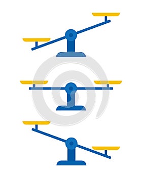 Uneven balance scale icon. Clipart image