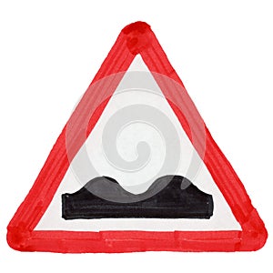 uneven road sign illustration isolated over white
