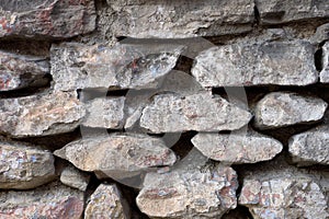 Uneven stone wall with little mortar