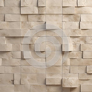 Uneven surface beige tiled wall textured