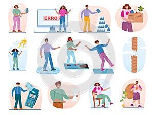 Unexpected failure or accident set. Unforeseen problem that impact