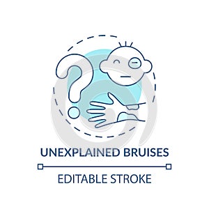 Unexplained bruises turquoise concept icon