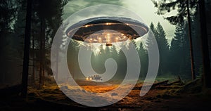 Unexplained Phenomenon Alien Spaceship in a Forest