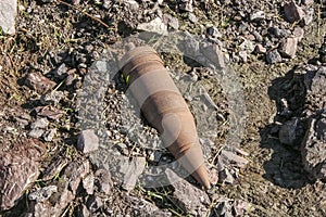 Unexploded projectile photo