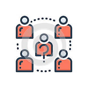 Color illustration icon for Unfamiliar, unknown and ignorant