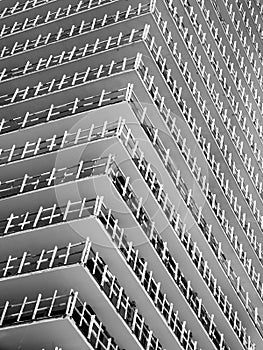 Unfinished building in black and white