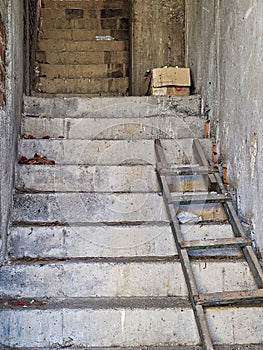 Unfinished Concrete Stair Well