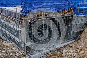 Unfinished concrete structure