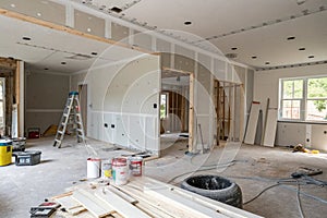 Unfinished house interior renovation