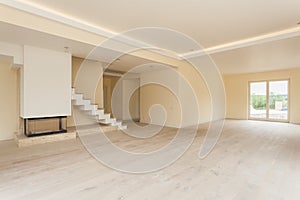 Unfinished living room interior photo