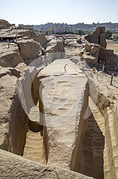 Unfinished obelisk in open-air museum of Aswan, Egypt