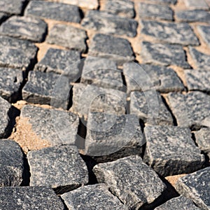 Unfinished pavers with sand