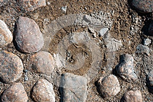 Unfinished paving cobblestones